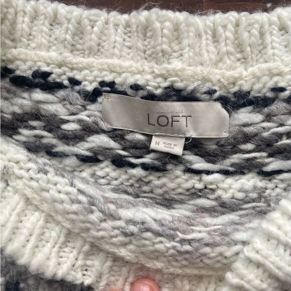 Loft Women’s Sweater Wool Alpaca Sweater Fair Isle Nordic Print - Picture 3 of 9